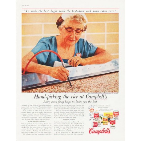 1957 Campbell's Soup Ad "Hand-picking the rice"
