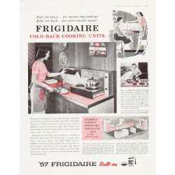 1964 pink aqua yellow Frigidaire electric stove range oven vintage ad