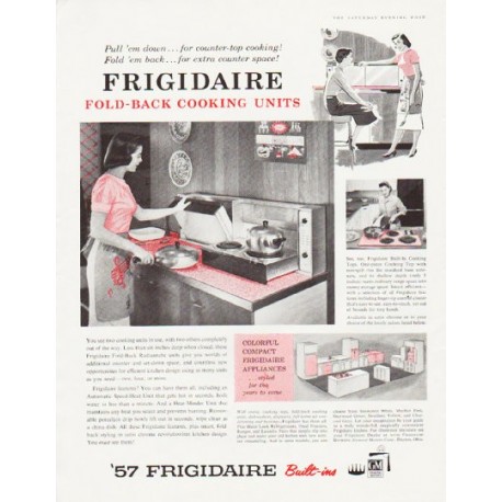 1957 Frigidaire Ad "Pull 'em down"