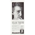 1957 Polident Ad "False Teeth"