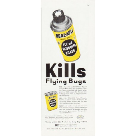 1957 Real-Kill Ad "Kills Flying Bugs"