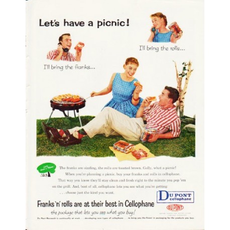 1957 Du Pont Ad "Let's have a picnic"