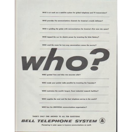 1961 Bell Telephone Ad "who?"