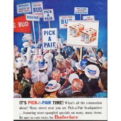 1964 Budweiser Ad "It's Pick-A-Pair Time!"