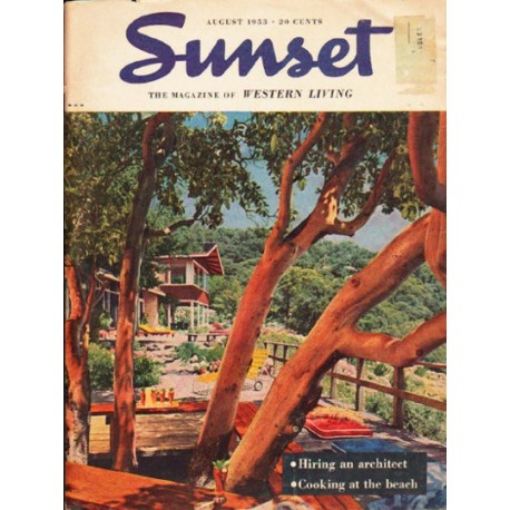 1953 Sunset Magazine Cover Page "P. L. Fahrney" ... August, 1953
