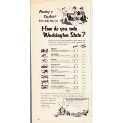 1953 Washington State Ad "How do you rate Washington State"