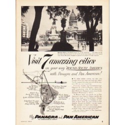 1953 Panagra Airways Ad "7 amazing cities"
