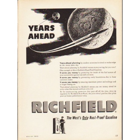 1953 Richfield Gasoline Ad "Years Ahead"