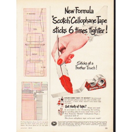 1953 Scotch Tape Ad "New Formula"