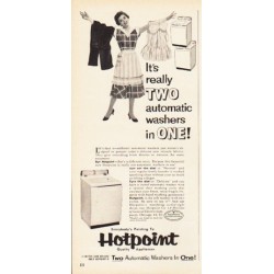 1953 Hotpoint Ad "two automatic washers in one"