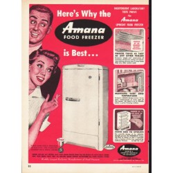 1953 Amana Freezer Ad "Here's Why"
