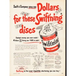 1953 Swift's Shortening Ad "Swift'ning discs"