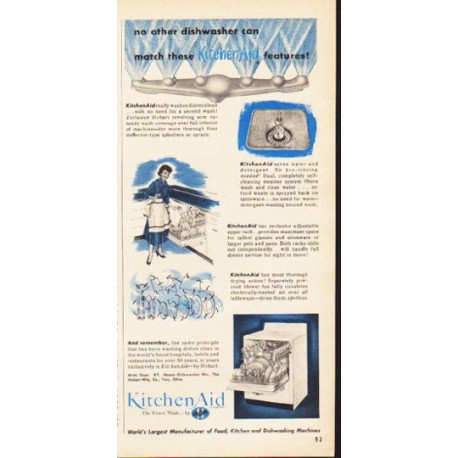 1953 KitchenAid Ad "no other dishwasher"