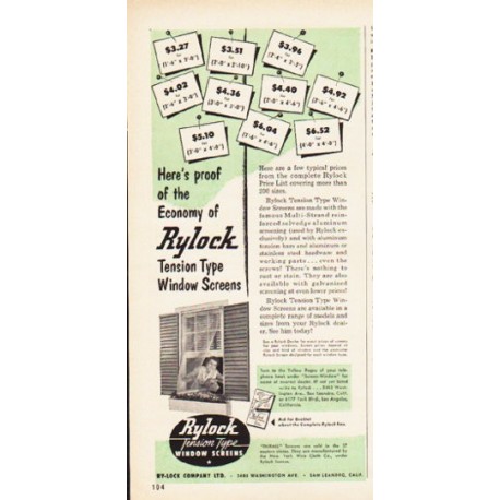 1953 Rylock Ad "Here's proof"