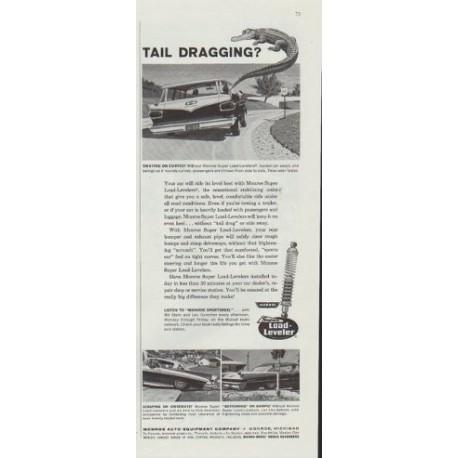 1961 Monroe Shock Absorber Ad "Tail Dragging?"