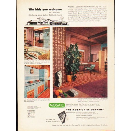 1953 Mosaic Tile Ad "Tile bids you welcome"