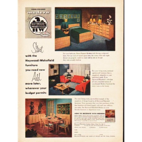 1953 Heywood-Wakefield Ad "furniture you need now"