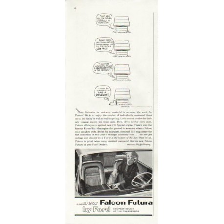 1961 Ford Falcon Ad "Driveway or parkway" ~ model year 1961