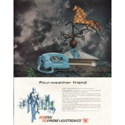 1961 General Telephone and Electronics Ad "Foul-weather friend"