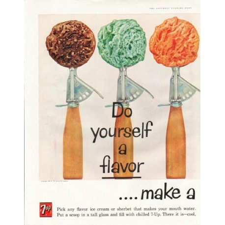 1961 7-Up Ad "Do yourself a flavor"