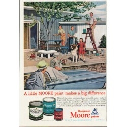 1961 Benjamin Moore Ad "A little MOORE paint"