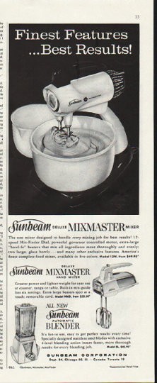 Vintage Sunbeam Mixer W/ Jadeite Bowls