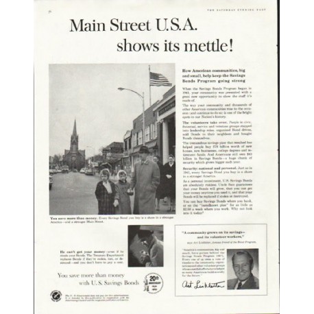 1961 U.S. Savings Bonds Ad "Main Street"