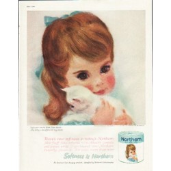 1961 Northern Tissue Ad "There's new softness"