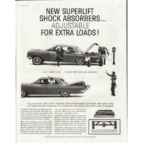 1961 Superlift Shock Absorbers Ad "extra loads"