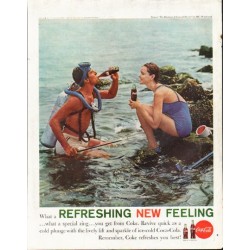 1961 Coca-Cola Ad "What a Refreshing New Feeling"