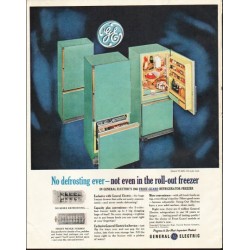 1961 General Electric Ad "No defrosting ever"