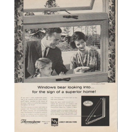 1961 Libbey Owens Ford Ad "Windows bear looking into"