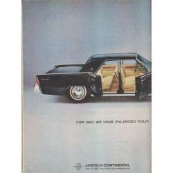 1963 Lincoln Continental Ad "For 1963" ~ (model year 1963)