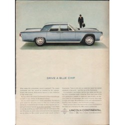 1963 Lincoln Continental Ad "Drive A Blue Chip" ~ (model year 1963)