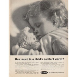 1961 Carrier Air Conditioner Ad "a child's comfort"