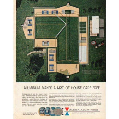 1961 Alcoa Aluminum Ad "a lot of house"