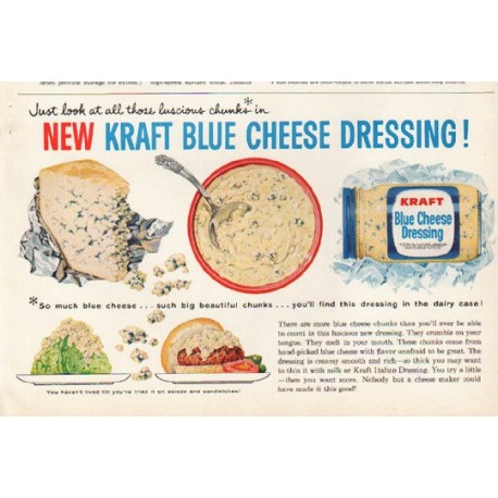 1961 Kraft Ad "Kraft Blue Cheese Dressing"