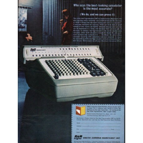 1962 Smith-Corona Ad "the best-looking calculator"