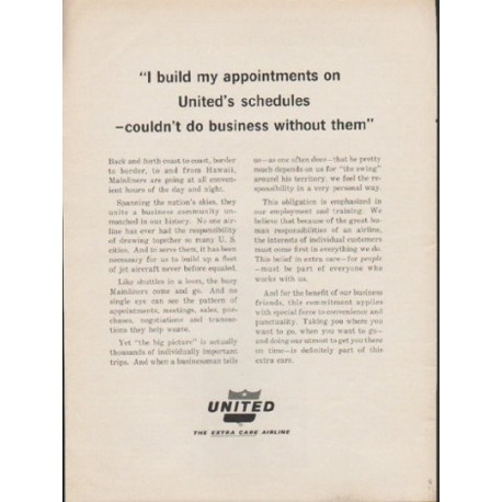 1962 United Airlines Ad "I build my appointments"