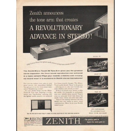 1962 Zenith Ad "A Revolutionary Advance"