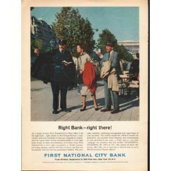 1962 First National City Bank Ad "Right Bank"