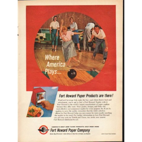 1962 Fort Howard Paper Company Ad "Where America Plays"