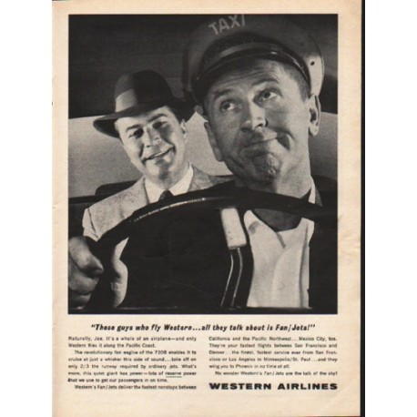 1962 Western Airlines Ad "These guys who fly Western"
