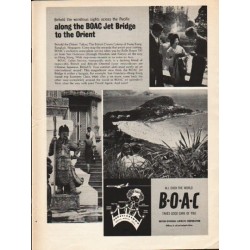 1962 British Overseas Airways Corporation Ad "Jet Bridge"