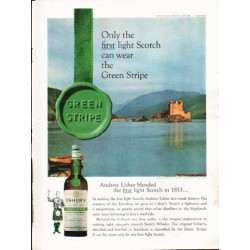 1962 Usher's Scotch Ad "Green Stripe"