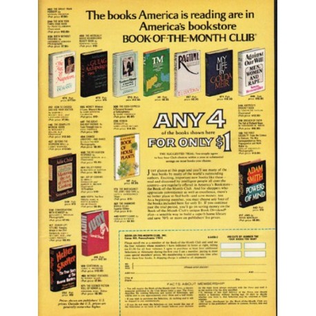 1976 Book-Of-The-Month Club Ad "The books America is reading"