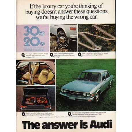 1976 Audi Ad "the luxury car" ~ (model year 1976)