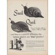 1950 Ethyl Gasoline Ad "difference ... between a "snail" and a "quail""