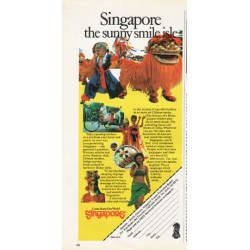 1976 Singapore Travel Ad "the sunny smile isle"