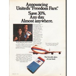 1976 United Airlines Ad "Freedom Fare"